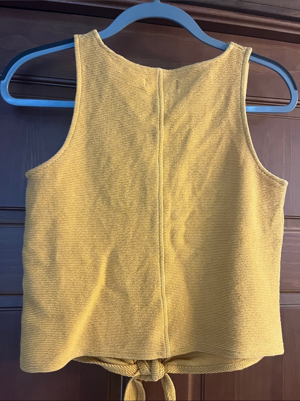 Madewell Mustard Button-Front Tie Tank - Picture 7 of 8